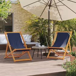 VidaXL 3214492 chaise d'extérieur Terrace Siège rembourré Eucalyptus, Polyester Bleu