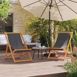 VidaXL 3214493 chaise d'extérieur Terrace Siège rembourré Eucalyptus, Polyester Gris