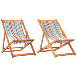 VidaXL 3214494 chaise d'extérieur Terrace Siège rembourré Eucalyptus, Polyester Multicolore