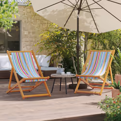 VidaXL 3214494 chaise d'extérieur Terrace Siège rembourré Eucalyptus, Polyester Multicolore