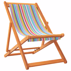 VidaXL 3214494 chaise d'extérieur Terrace Siège rembourré Eucalyptus, Polyester Multicolore
