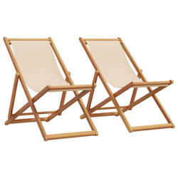 VidaXL 3214498 chaise d'extérieur Terrace Eucalyptus, Polyester Beige