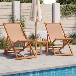VidaXL 3214499 chaise d'extérieur Terrace Eucalyptus, Polyester Taupe