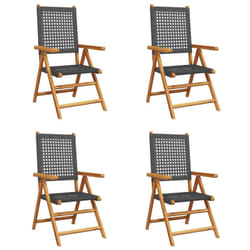 VidaXL 3214520 chaise d'extérieur Terrace Siège rembourré Bois d'acacia, Polyuréthane Noir