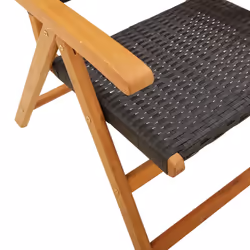 VidaXL 3214520 chaise d'extérieur Terrace Siège rembourré Bois d'acacia, Polyuréthane Noir - Vue supplémentaire 8