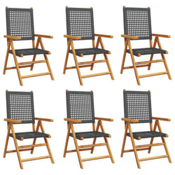 VidaXL 3214521 chaise d'extérieur Terrace Siège rembourré Bois d'acacia, Polyuréthane Noir
