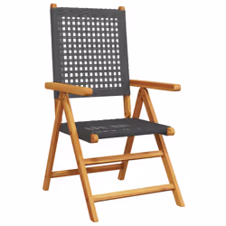 VidaXL 3214521 chaise d'extérieur Terrace Siège rembourré Bois d'acacia, Polyuréthane Noir