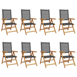 VidaXL 3214522 chaise d'extérieur Terrace Siège rembourré Bois d'acacia, Polyuréthane Noir