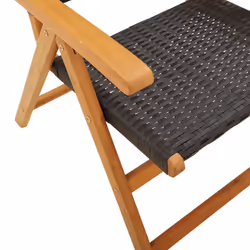 VidaXL 3214522 chaise d'extérieur Terrace Siège rembourré Bois d'acacia, Polyuréthane Noir - Vue supplémentaire 8