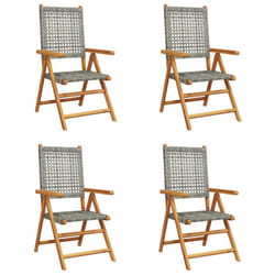 VidaXL 3214523 chaise d'extérieur Terrace Siège rembourré Bois d'acacia, Polyuréthane Gris