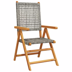 VidaXL 3214523 chaise d'extérieur Terrace Siège rembourré Bois d'acacia, Polyuréthane Gris