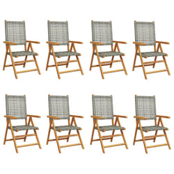 VidaXL 3214525 chaise d'extérieur Terrace Siège rembourré Bois d'acacia, Polyuréthane Gris