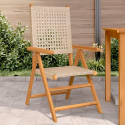 VidaXL 3214526 chaise d'extérieur Terrace Siège rembourré Bois d'acacia, Polyuréthane Beige