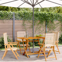 VidaXL 3214527 chaise d'extérieur Terrace Siège rembourré Bois d'acacia, Polyuréthane Beige