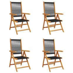 VidaXL 3214529 chaise d'extérieur Terrace Siège rembourré Bois d'acacia, Polypropylène (PP) Noir