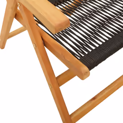 VidaXL 3214529 chaise d'extérieur Terrace Siège rembourré Bois d'acacia, Polypropylène (PP) Noir - Vue supplémentaire 8