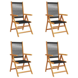 VidaXL 3214530 chaise d'extérieur Terrace Siège rembourré Bois d'acacia, Polypropylène (PP) Noir