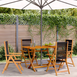 VidaXL 3214530 chaise d'extérieur Terrace Siège rembourré Bois d'acacia, Polypropylène (PP) Noir