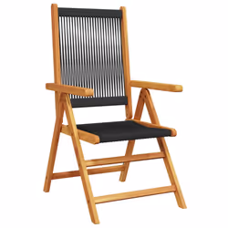 VidaXL 3214530 chaise d'extérieur Terrace Siège rembourré Bois d'acacia, Polypropylène (PP) Noir