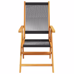 VidaXL 3214530 chaise d'extérieur Terrace Siège rembourré Bois d'acacia, Polypropylène (PP) Noir - Vue supplémentaire 4