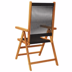 VidaXL 3214530 chaise d'extérieur Terrace Siège rembourré Bois d'acacia, Polypropylène (PP) Noir - Vue supplémentaire 6