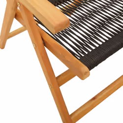 VidaXL 3214530 chaise d'extérieur Terrace Siège rembourré Bois d'acacia, Polypropylène (PP) Noir - Vue supplémentaire 8