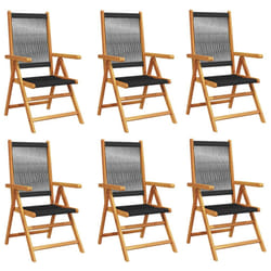 VidaXL 3214531 chaise d'extérieur Terrace Siège rembourré Bois d'acacia, Polypropylène (PP) Noir