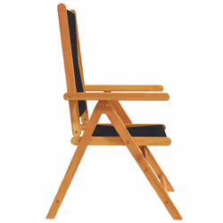 VidaXL 3214531 chaise d'extérieur Terrace Siège rembourré Bois d'acacia, Polypropylène (PP) Noir - Vue supplémentaire 5