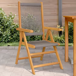 VidaXL 3214532 chaise d'extérieur Terrace Siège rembourré Bois d'acacia, Polypropylène (PP) Gris