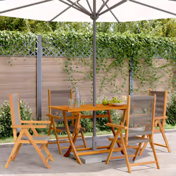 VidaXL 3214533 chaise d'extérieur Terrace Siège rembourré Bois d'acacia, Polypropylène (PP) Gris