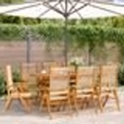 vidaXL Chaises inclinables de jardin lot de 8 beige bois massif acacia