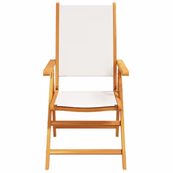 VidaXL 3214538 chaise d'extérieur Terrace Siège rembourré Bois d'acacia, Polyester Crème, Blanc - Vue supplémentaire 5
