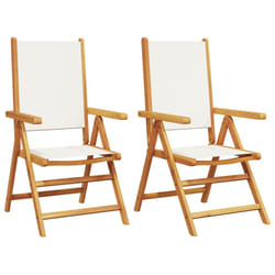 VidaXL 3214539 chaise d'extérieur Terrace Siège rembourré Bois d'acacia, Polyester Crème, Blanc