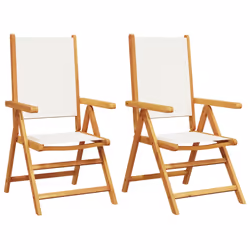 VidaXL 3214540, Terrace, Siège rembourré, Bois d'acacia, Polyester, Crème, Blanc, 110 kg, 570 mm