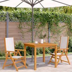 VidaXL 3214540 chaise d'extérieur Terrace Siège rembourré Bois d'acacia, Polyester Crème, Blanc