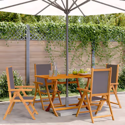 VidaXL 3214542 chaise d'extérieur Terrace Siège rembourré Bois d'acacia, Polyester Anthracite