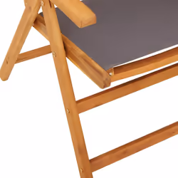 VidaXL 3214542 chaise d'extérieur Terrace Siège rembourré Bois d'acacia, Polyester Anthracite - Vue supplémentaire 8