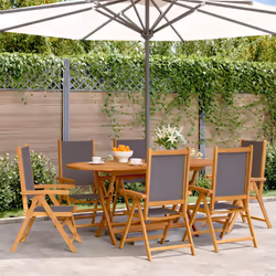 VidaXL 3214543 chaise d'extérieur Terrace Siège rembourré Bois d'acacia, Polyester Anthracite