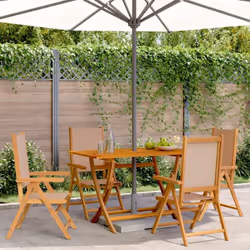 Détendez-vous et profitez de l'extérieur dans ces confortables chaises de jardin inclinables ! Robuste et stable : le bois d' ...