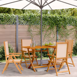 Détendez-vous et profitez de l'extérieur dans ces confortables chaises de jardin inclinables ! Robuste et stable : le bois d' ...