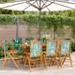 vidaXL Chaises inclinables de jardin lot de 8 vert tissu bois massif