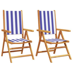 VidaXL 3214553 chaise d'extérieur Terrace Siège rembourré Bois d'acacia, Polyester Bleu, Blanc