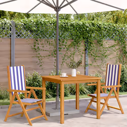 VidaXL 3214553 chaise d'extérieur Terrace Siège rembourré Bois d'acacia, Polyester Bleu, Blanc