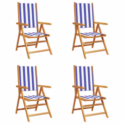 VidaXL 3214554, Terrace, Siège rembourré, Bois d'acacia, Polyester, Bleu, Blanc, 110 kg, 570 mm