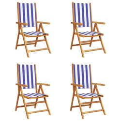 VidaXL 3214554 chaise d'extérieur Terrace Siège rembourré Bois d'acacia, Polyester Bleu, Blanc