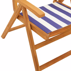 VidaXL 3214554 chaise d'extérieur Terrace Siège rembourré Bois d'acacia, Polyester Bleu, Blanc - Vue supplémentaire 8