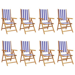 VidaXL 3214555 chaise d'extérieur Terrace Siège rembourré Bois d'acacia, Polyester Bleu, Blanc