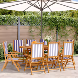 VidaXL 3214555 chaise d'extérieur Terrace Siège rembourré Bois d'acacia, Polyester Bleu, Blanc