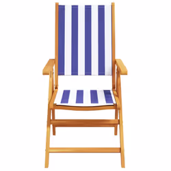 VidaXL 3214555 chaise d'extérieur Terrace Siège rembourré Bois d'acacia, Polyester Bleu, Blanc - Vue supplémentaire 4