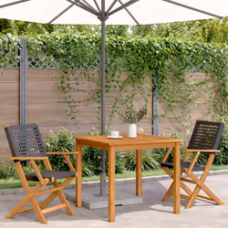 VidaXL 3214556 chaise d'extérieur Terrace Siège rembourré Bois d'acacia, Polyuréthane Noir